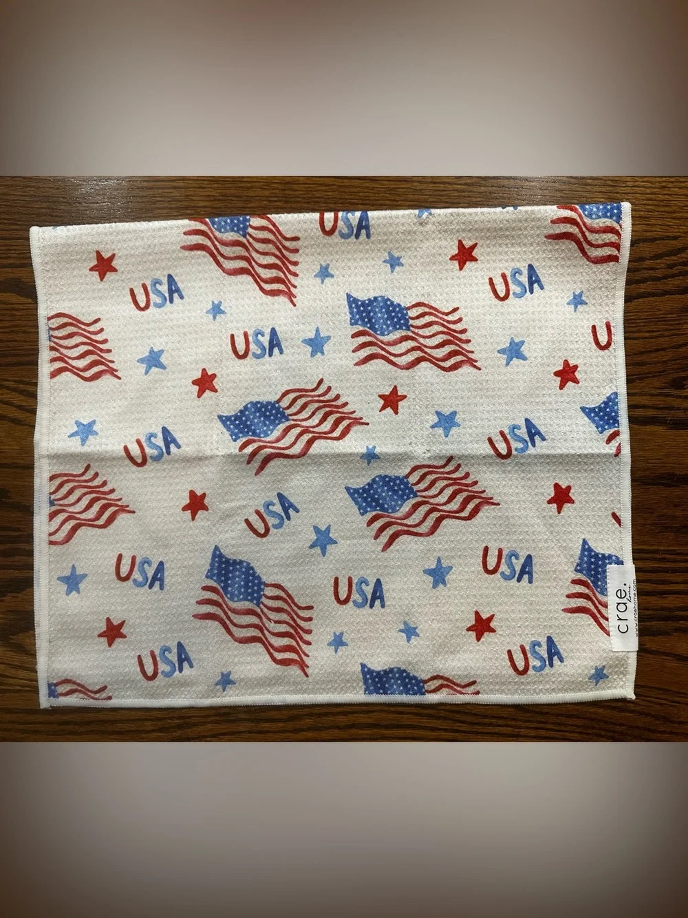 Crae.Home Liberty Wave Double-Sided Hand Towel - Red, White & Blue